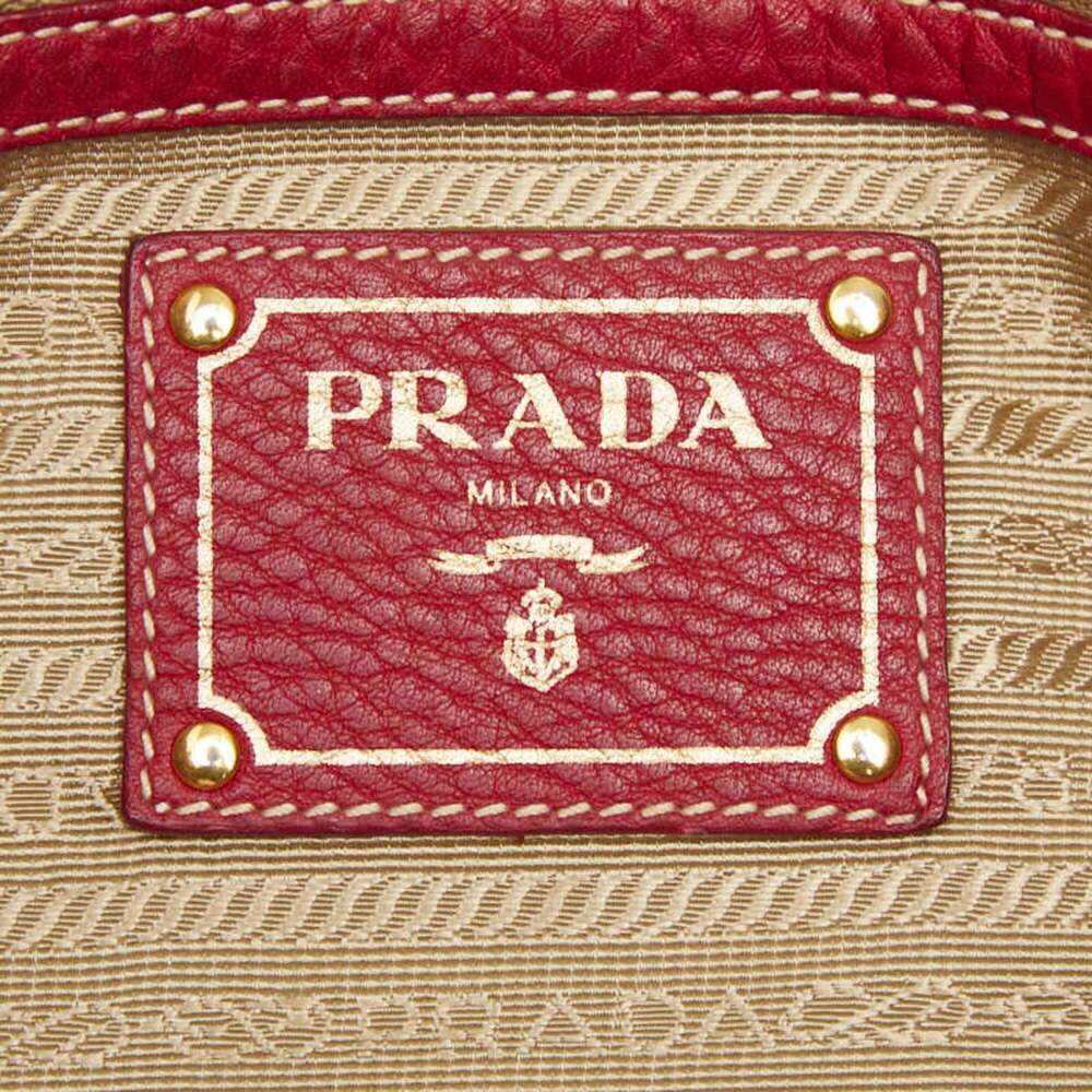 PRADA Red Leather Shoulder Bag - Picture 12 of 15